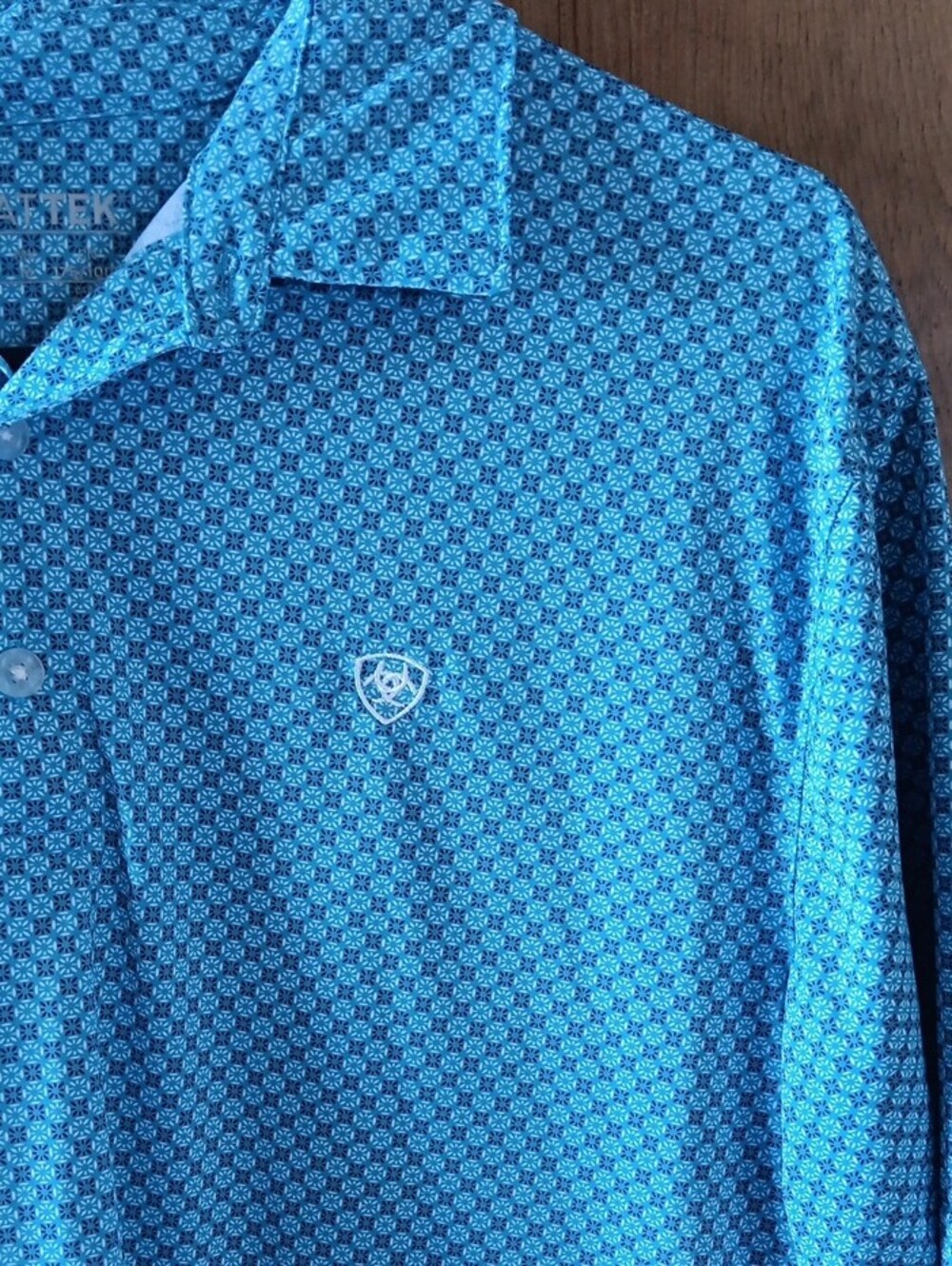 Ariat Turquoise Geo-Pattern Performance Polo - Picture 11 of 11